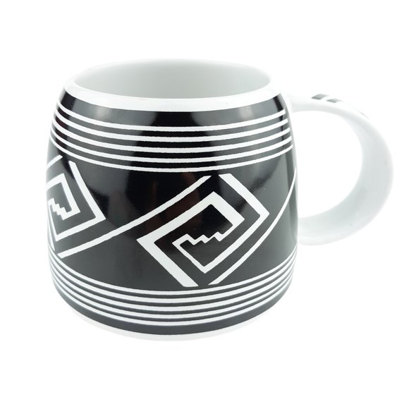 The Treasure Chest Las Cruces No 18 Geometric Aztec Black & White Mug - Picture 1 of 12